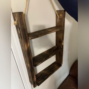 Rustic burnt 3 level shelf.